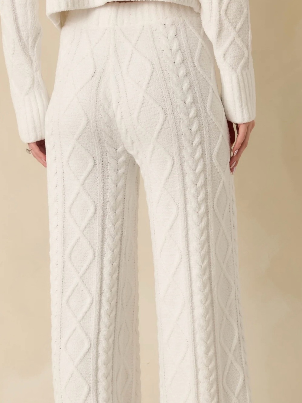 Z Supply Cozy Cable Knit Wide-Leg Pants - ivory - Picture 3 of 5